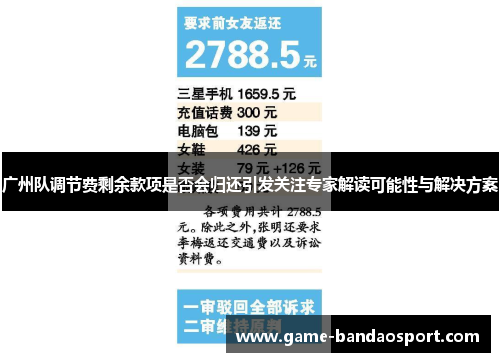 广州队调节费剩余款项是否会归还引发关注专家解读可能性与解决方案
